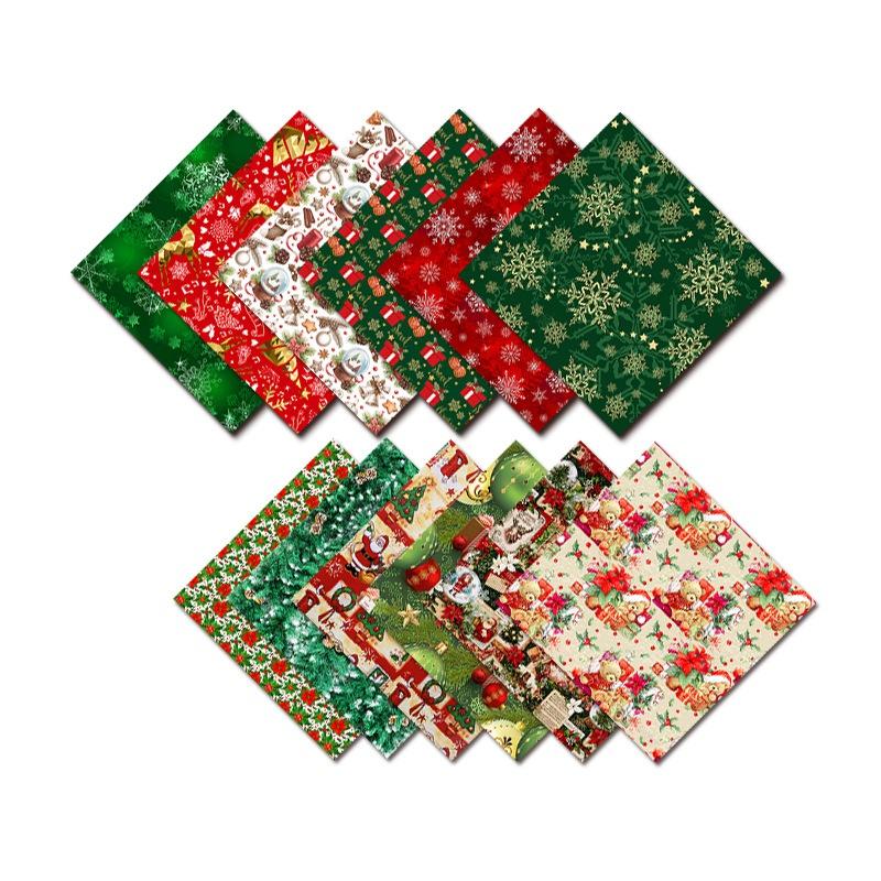 Merry Christmas Crapbook Paper Pad 6x6inch Single-Sided Vintage Scrapbooking DIY Decorative Cardmaking Supplies 24pcs Junk Journaling Craft Paper