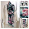 Long Strips of Silk Scarf  High-end Sense Mulberry Silk Scarf  Women's Fresh Small Floral Thin Style  Atmosphere  Big Shawl