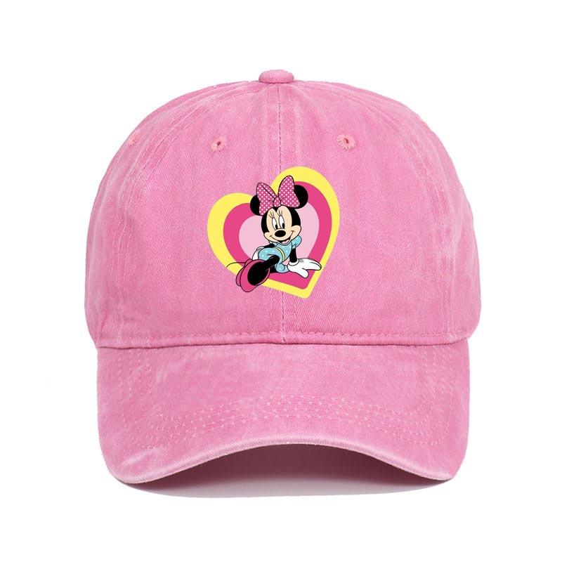 Retro Washed Mickey Mouse Print Baseball Cap Men Women Vintage Kpop Snapback Cap Adjustable Breathable Trucker Hat Sunscreen Hat