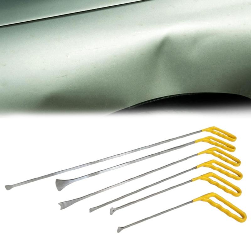 6Pcs Professional Push Rod Hooks Car Dents Repair Tool Crowbars Universal Car Dents Repair Tool Easy To Use