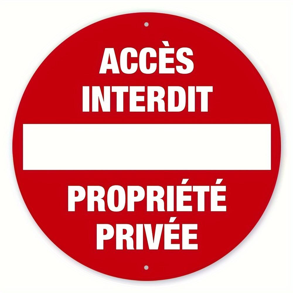 

Mfoever Tin Sign Vintage French Accs Interdit Proprit Prive No Entry Private Property Round Tin Sign Retro Metal Wall Art Decor for Home G 20x20cm