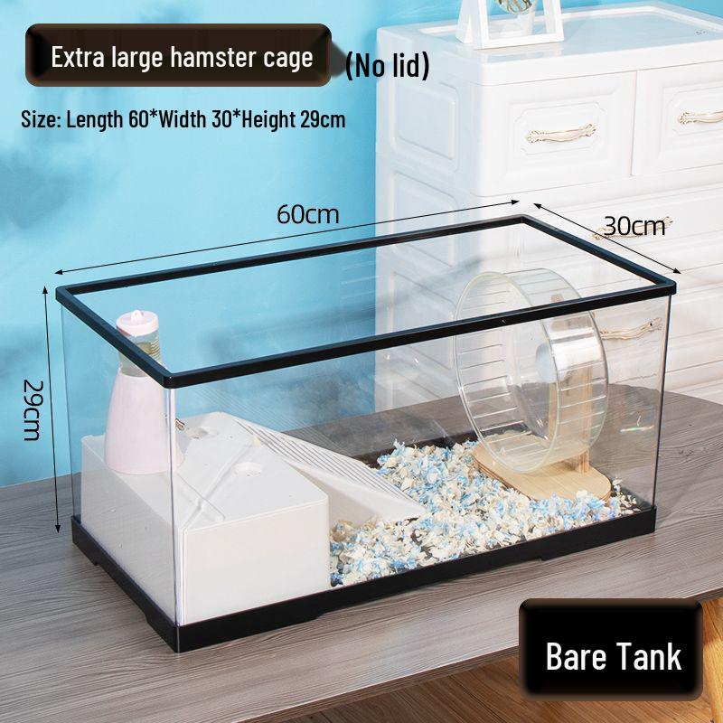 Luxury Acrylic Transparent Hamster Cage with Landscaping - Beginner Friendly, Spacious, for Golden Hamsters