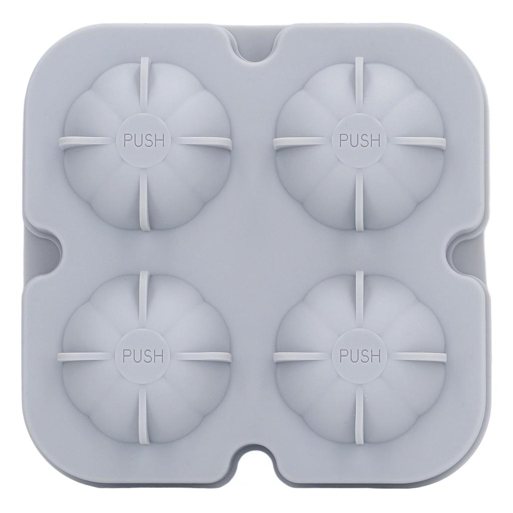 Kürbis Eisballform 3D Kürbisform Lebensmittelqualität Silikon 4 Zellen Leicht zu lösen Whiskey Eisform für Kaffee Tee