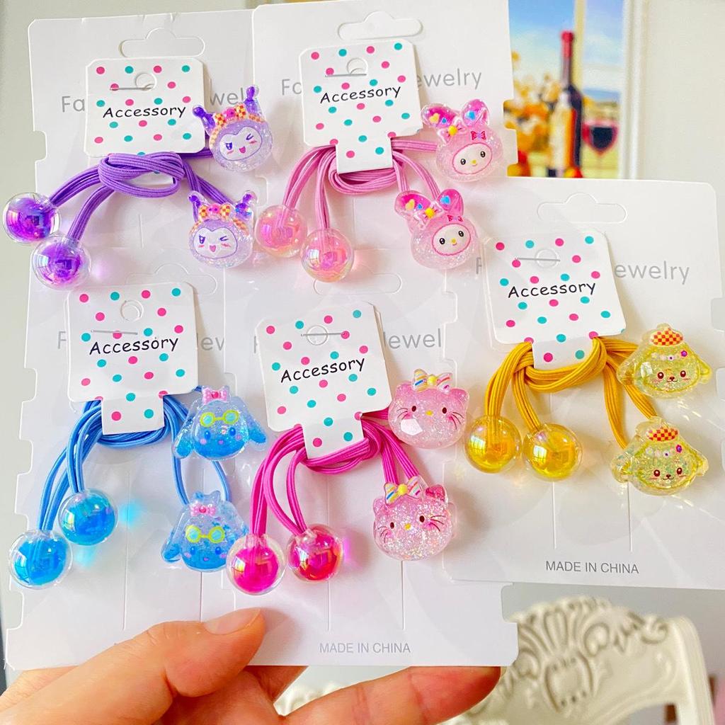 Girls' Cartoon Hair Ties - Colorful Jelly Candy Scrunchies, Elastic Rubber Bands for Kids and Babies, Cute Headwear Accessories.