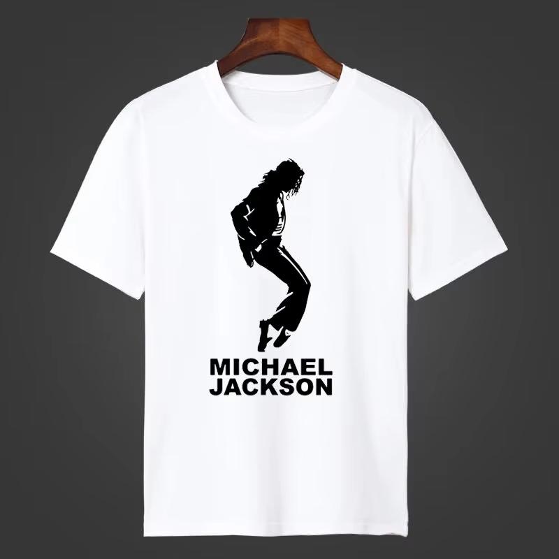 Michael Jackson Short Sleeved Unisex Women Tshirt MJ Fan Casual Wear Couple Outfit Adults Cotton T Shirt