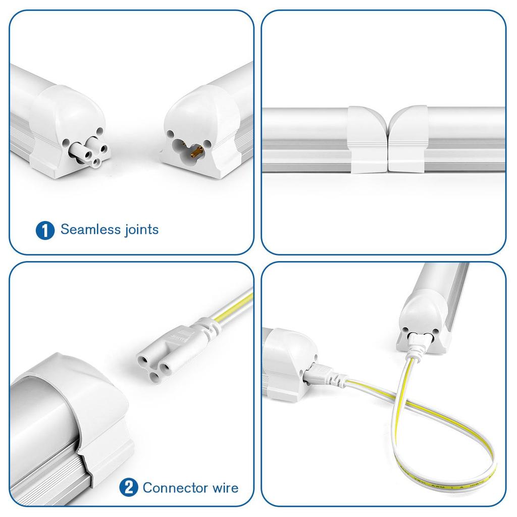 25W LED Shop Light 50CM 1.64FT T8 LED Tube Linkable Aluminium Bar Lamp For Study Garage Workbench Warehouse Cabinet Lighting