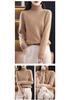 High-Neck Slimming Knit Sweater - Women's Elegant Autumn/Winter Base Layer