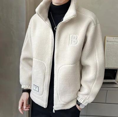 Chaqueta de lana de cordero para hombre, nueva chaqueta de otoño e invierno, de felpa y gruesa, tendencia de moda, ropa de abrigo, prendas de vestir exteriores para hombre, chaleco para hombre
