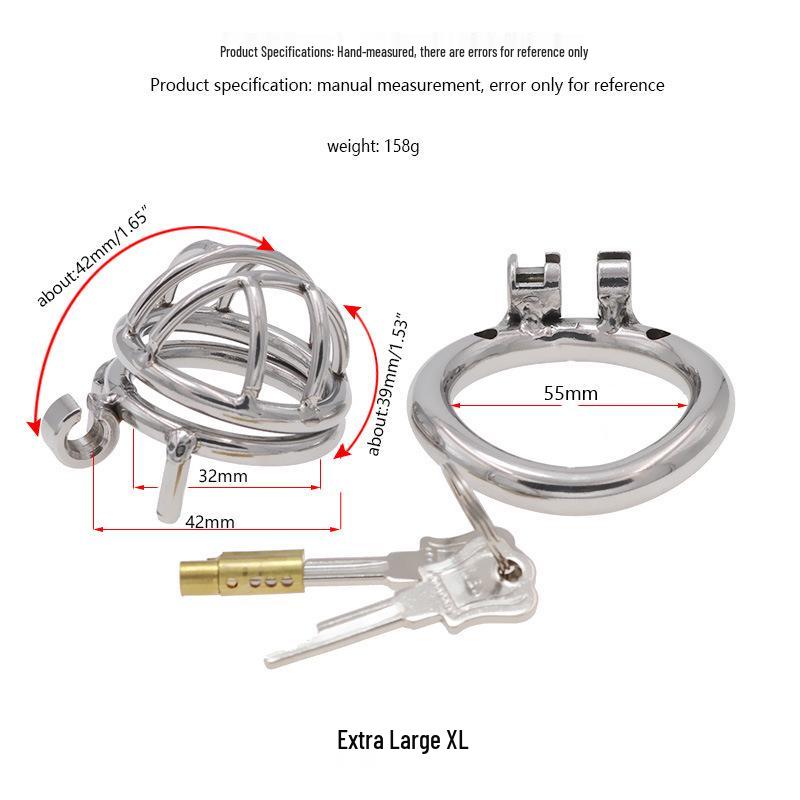 Chaqu 304 Stainless Steel Chastity Lock: Wearable Metal Restraint Cage for Men