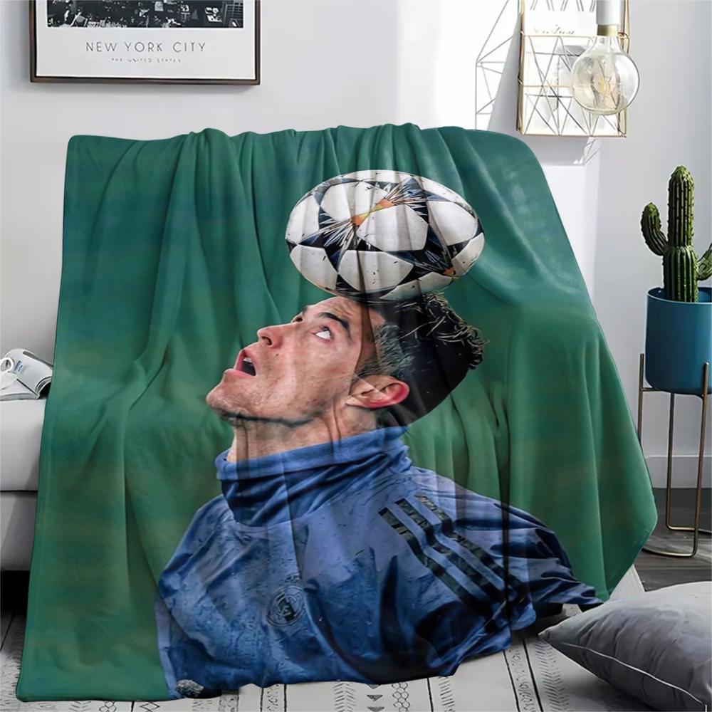 1pc C Ronaldo Print Flannel Blanket, High Quality Comfortable for All Seasons, Home Decor, Warmth and Comfort, Perfect for Christmas Gifts25