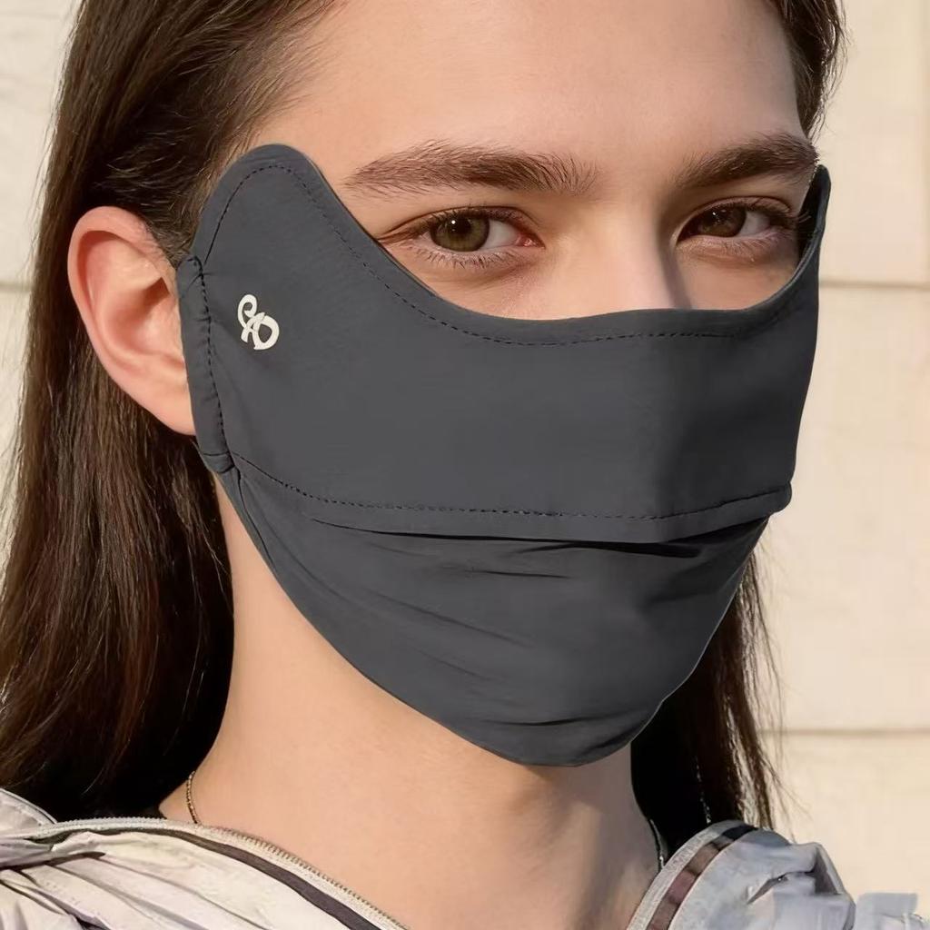 New Ice Silk Uv Face Mask Sunscreen Thin Breathable Sun Cover For Golf Cycling, Eye Protection Veil For Women Men