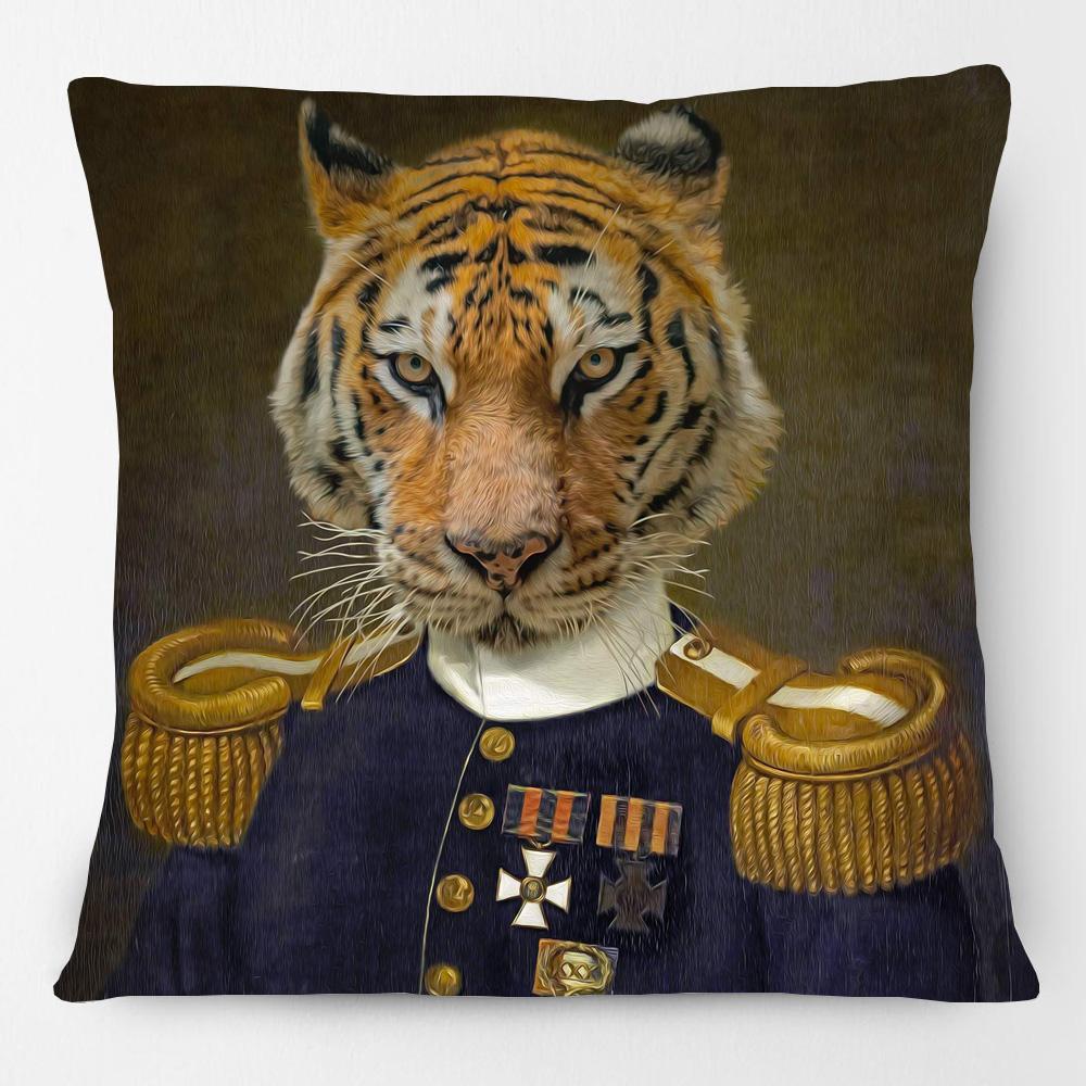 European Retro Chic Animals Stag Zebra Fox Bulldog Tiger Lion Giraffe Cheetah Cushion Cover Posters Decorative Throw Pillow Case