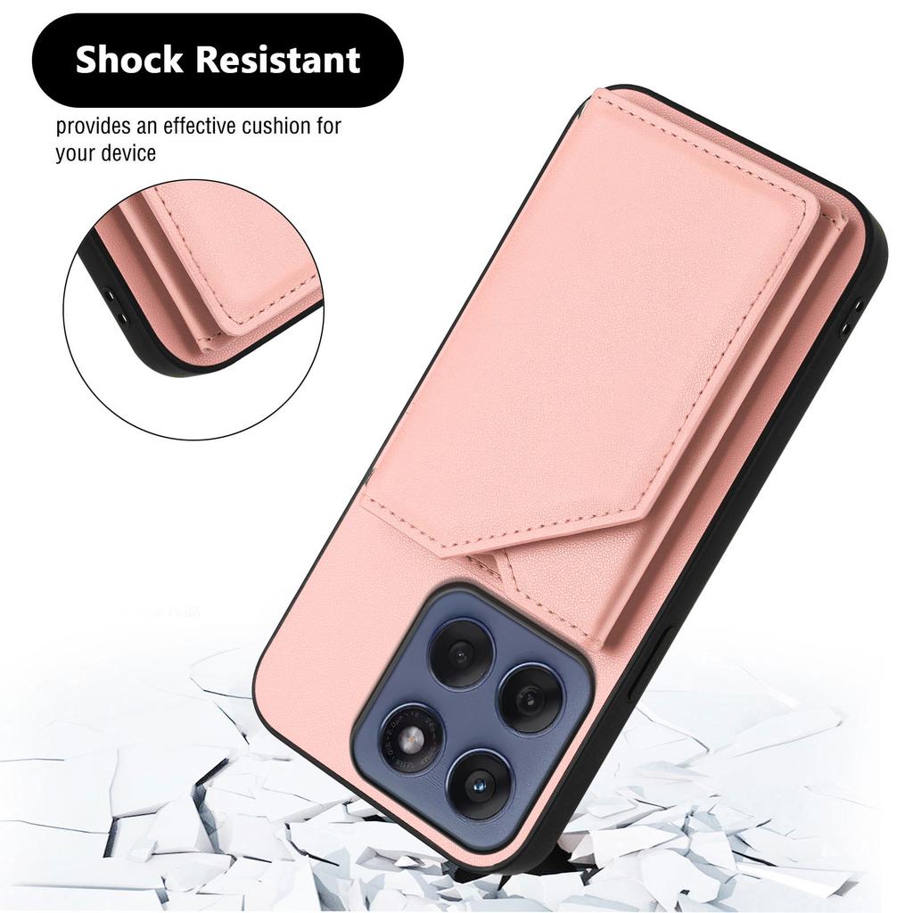 For Motorola Edge 60 5G/Motorola Edge 60s 5G/Motorola Edge 60 Fusion 5G Case Card Holder Kickstand Skin-Touch Phone Cover with Wrist Strap