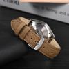 Anbeer 18mm Leather Watch Band with Quick Release Replacement Stainless Steel Buckle, Earth Tone and Silver Buckle
