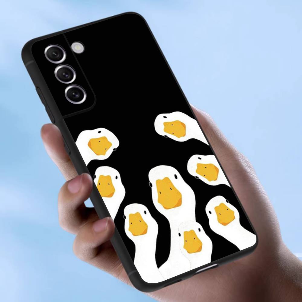 

Cartoon Funny Duck Case For Samsung Galaxy Case S25 S23 S22 S21 S30 S20 S10 Ultra Plus FE TPU Soft Cover Samsung S24