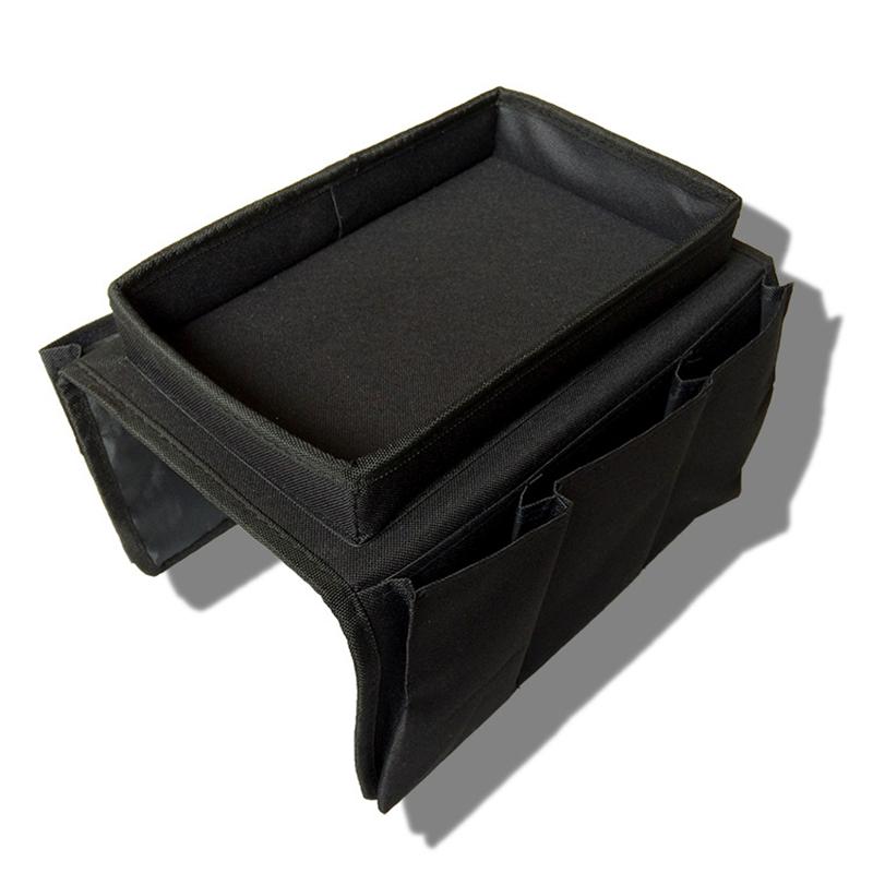 

Сумка для хранения дивана, подлокотник для дивана в гостиной, органайзер для телевизора, пульта дистанционного управления, мобильного телефона, подставка для кофейной чашки, лоток для хранения салфеток чёрный