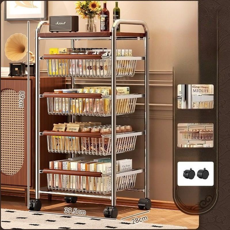 Cart Wheeled Storage Rack Multi-functional Rolling Organizing Rack Kitchen Metal Storage Racks with Wheels Home Accessories 29490₽