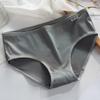 Women's Mid-Waist Milk Silk Panties Soft Breathable Candy Color Minimalist Underwear for Teens