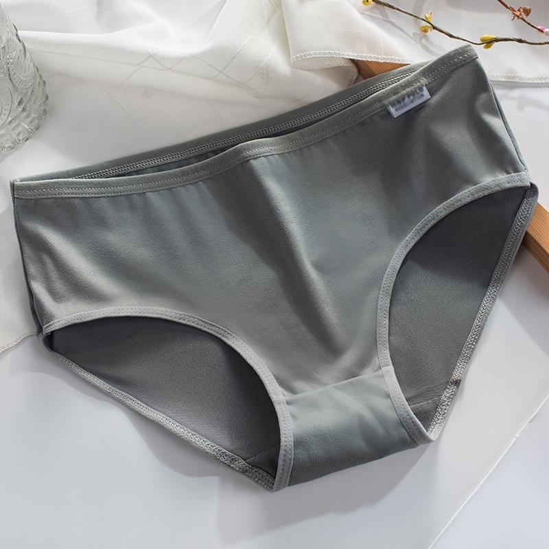 Women's Mid-Waist Milk Silk Panties Soft Breathable Candy Color Minimalist Underwear for Teens
