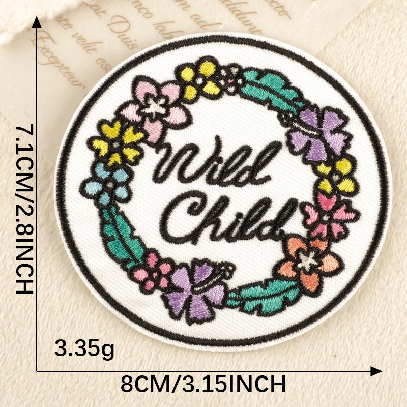 Doku Cartoon English Embroidery Patch Set: Computer Embroidery Labels, Bag Stickers, Clothing Accessories, and Cloth Stickers