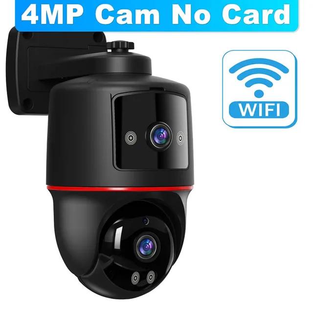 

CamHi 6MP Wi-Fi 10X Zoom Відкрита PTZ-камера з трьома об єктивами Подвійний екран Домашня безпека Захист CCTV Камера спостереження 4MP Camera No Card
