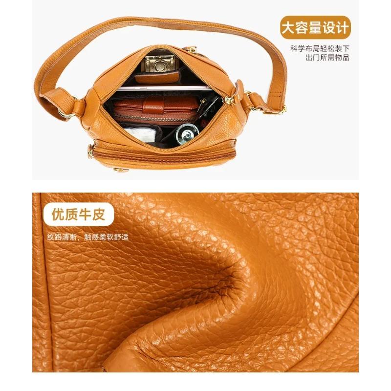 Women's Full-Grain Leather Underarm Crossbody Bag – Lightweight Versatile Mini Purse Multi-Color for Work Office Party & Travel