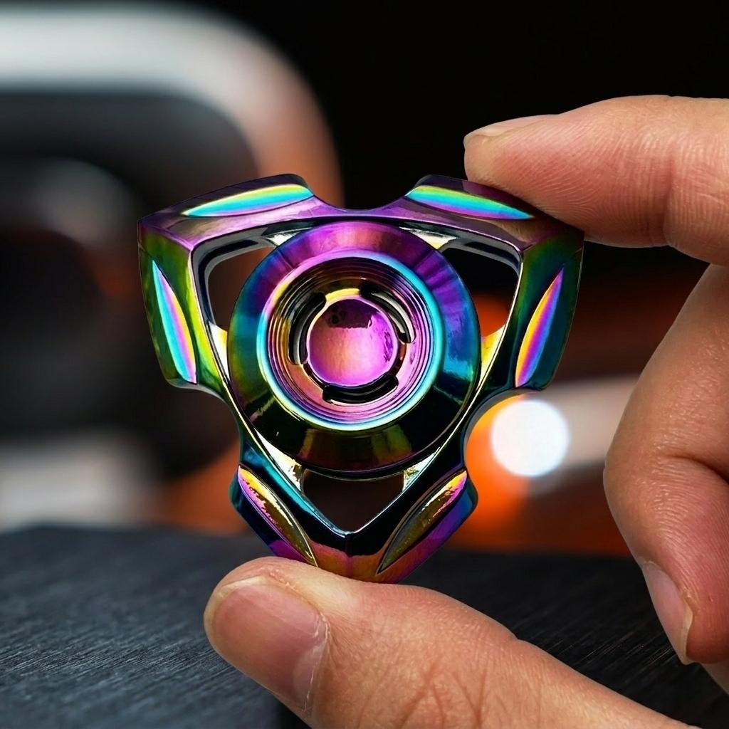 Tri Fidget Spinner Metal Hand Spinner with Steel Self-Lubricating Bearing Low Noise High Speed Focus Toy