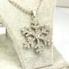 Frozen Snowflake Pendant Necklace With Crystal Finish For Travel And Holiday