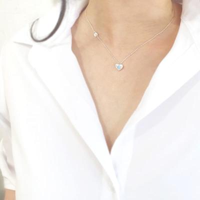 RACOHA Срібне намисто з серцем з блакитного опалу