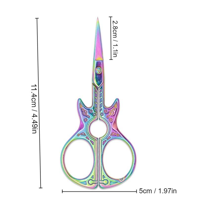 1PC Stainless Steel Vintage Scissors Guitar Pattern Tailor Scissors Hand Sewing Tools Household Scissors