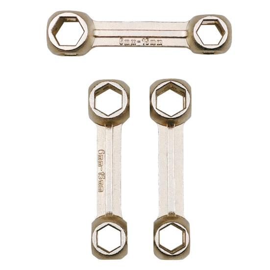 10-in-1 Bicycle Hex Wrench 6-15mm Bone Shape Hexagon Repair Tool External Hexagonal Wrench Heavy Duty Reinforced Alloy Steel