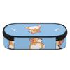 Pencil Pouch High Capacity Durable Polyester Fabric Zipper Closure with Mesh Pocket Removable Divider and Pen Slots for Students