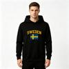 Herren Kapuzenpullover mit Schweden-Buchstaben und Nationalflaggen-Aufdruck Lässiger Pullover mit langen Ärmeln Kapuzen-Sweatshirt Herbst Winter Tägliche Streetwear Warme Kapuzenoberteile
