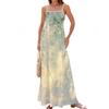 Women's Spring And Summer Casual Fashion Adjustable Suspender Printing Long Dress