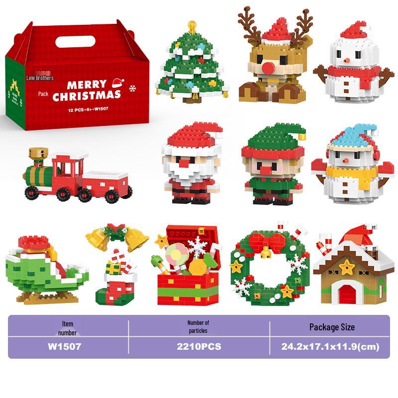 Papá Noel y Renos Bloques de Construcción Set de Juguete Educativo para Niños