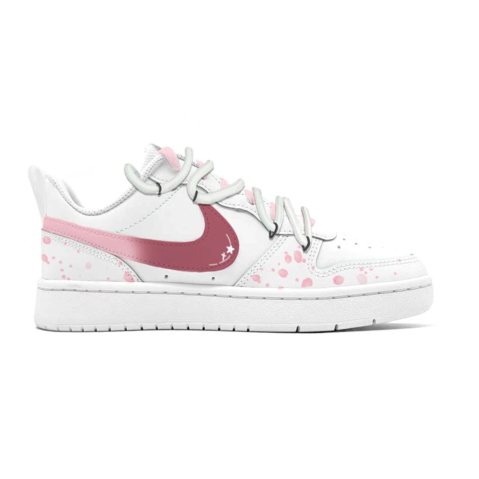 Nike Court Borough Pink Mist Sweet Rabbit Slip Resistant Cushioning Abrasion Resistant Low Top Skateboard Shoes Women's DV5456-106(Team617-)