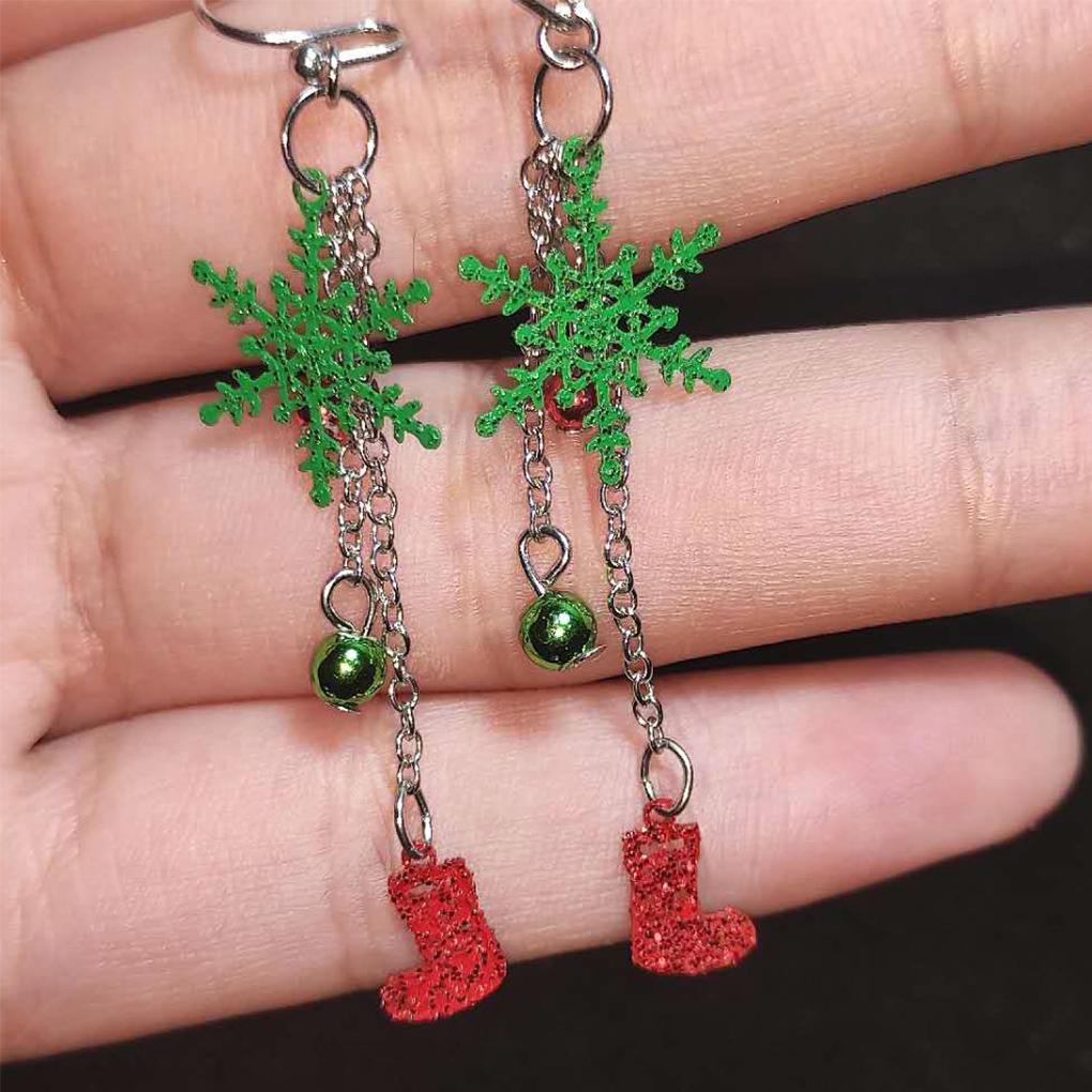1 Pair Earrings Christmas Themed Stylish Reusable Ear Drop Anniversary Shopping Decorative Jewelry Festival Birthday Gift