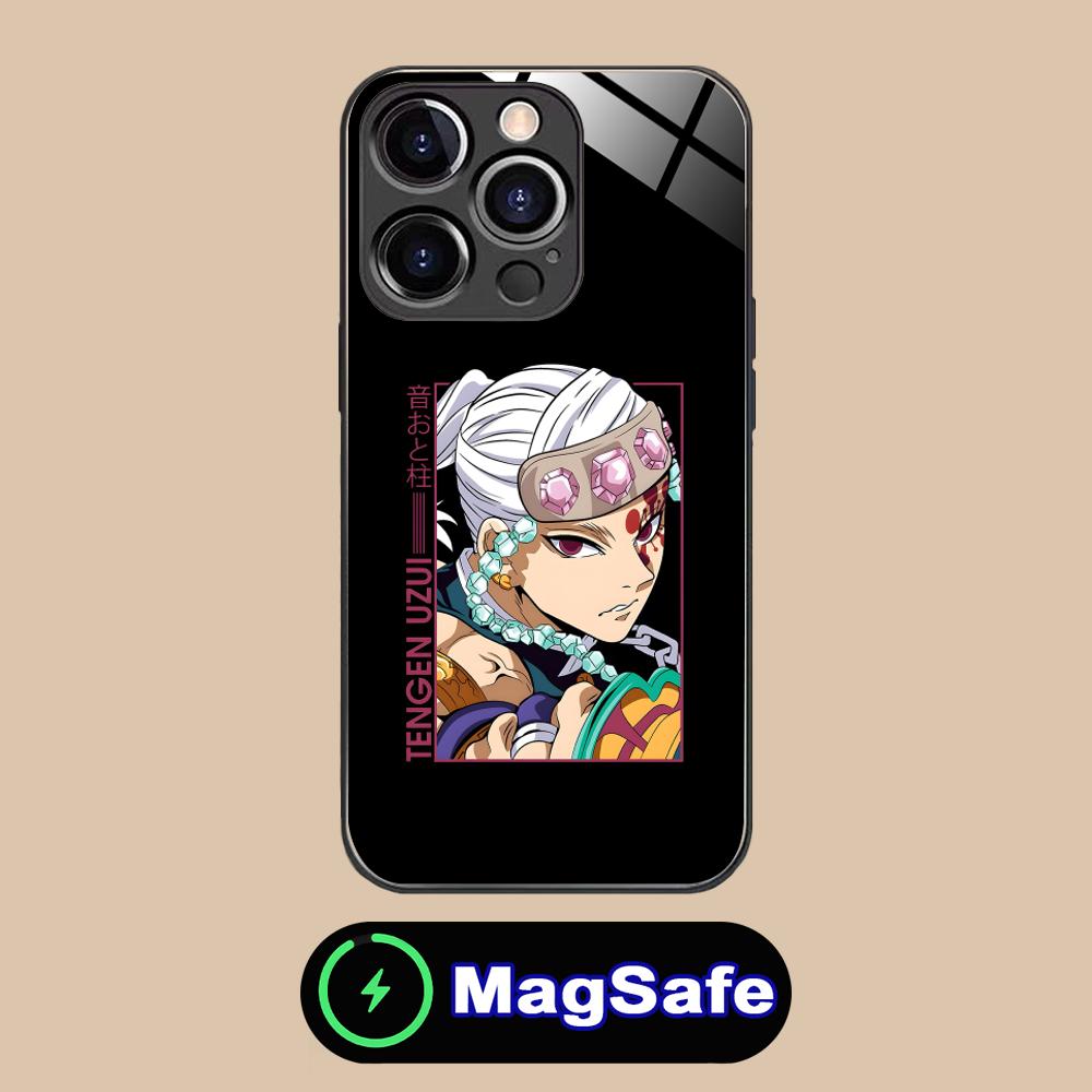 Demon Slayer Tengen Uzui Phone Case for iPhone 16 15 14 13 12 11 Pro Max Plus Mini MagSafe Glass Colour Printing Pretty Luxury