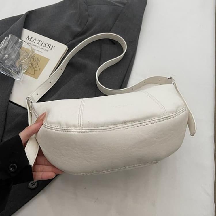 Retro soft leather dumpling bag women's shoulder messenger bag