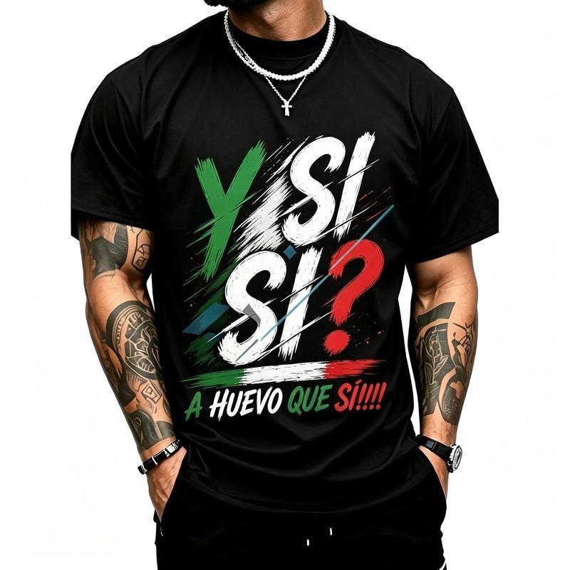 Mexico Spirit Cotton T-shirt Featuring Bold Graphic Print in Mexican Flag Colors Unisex T-Shirt XL