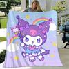 1pc Kuromi Printing Lightweight Flannel Blanket, Comfortable and Warm Blanket, for Camping Sofa Bed and Couch Office, Suitable for Gift Blank
