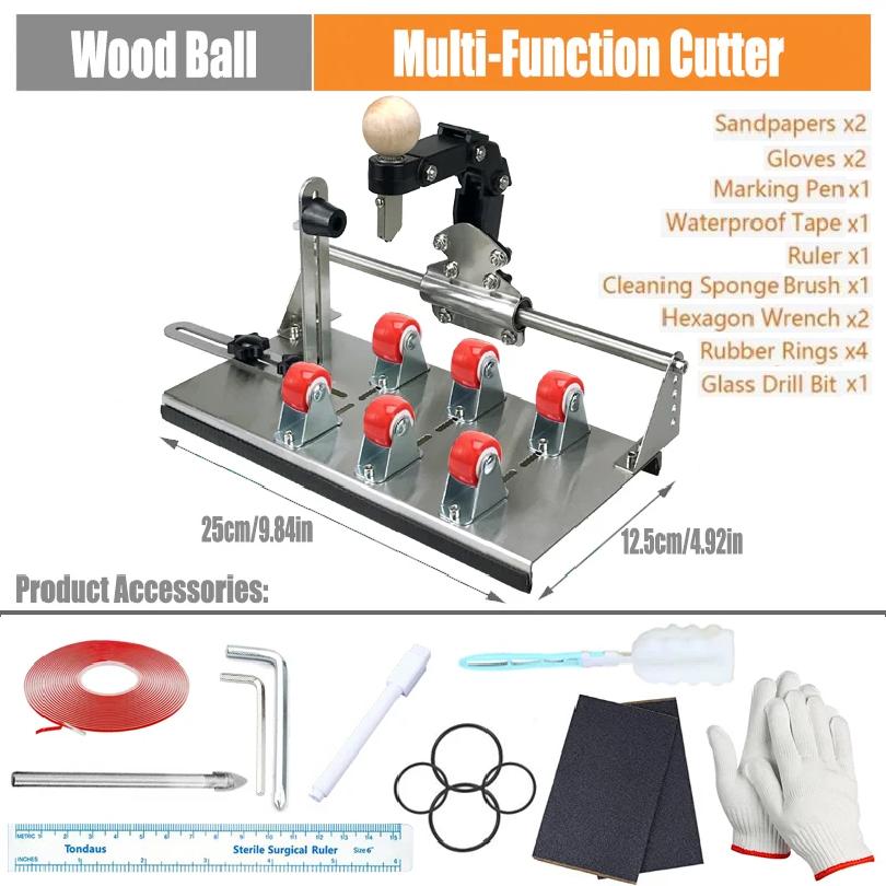 Noul Cutter pentru Sticle de Sticlă - Unealtă Profesională DIY pentru Tăierea Sticlei pentru Sticle Pătrate, Rotunde și Gâturi de Sticlă cu Accesorii
