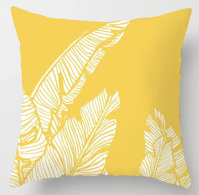 Yellow Pattern Pillowcase Office Living Room Home Pillowcase Car Ornaments