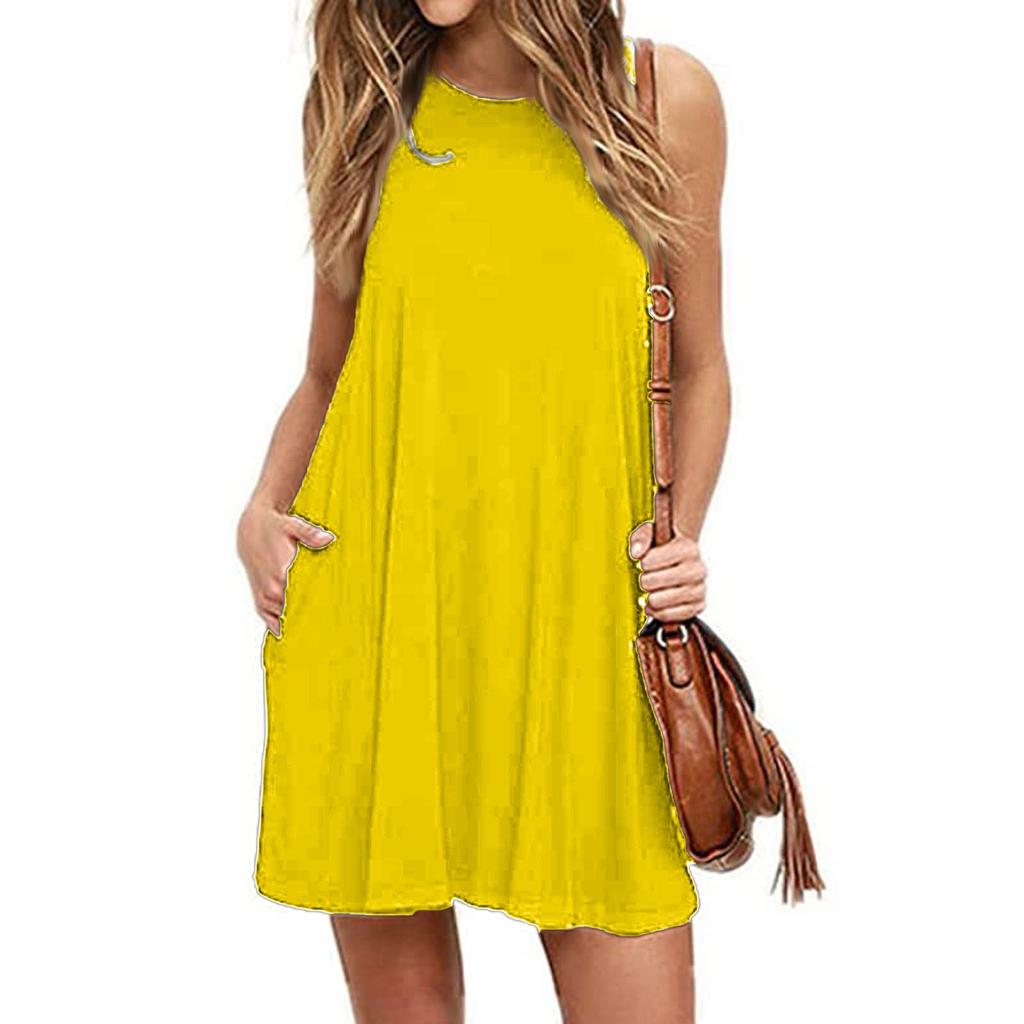 Women's Plus Size Summer Irregular Hem Casual Swing  Tee Tank Dress