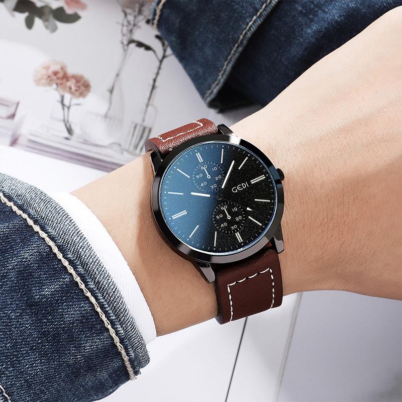 Same Men'S Business Versatile Belt Watch Waterproof Quartz Watch