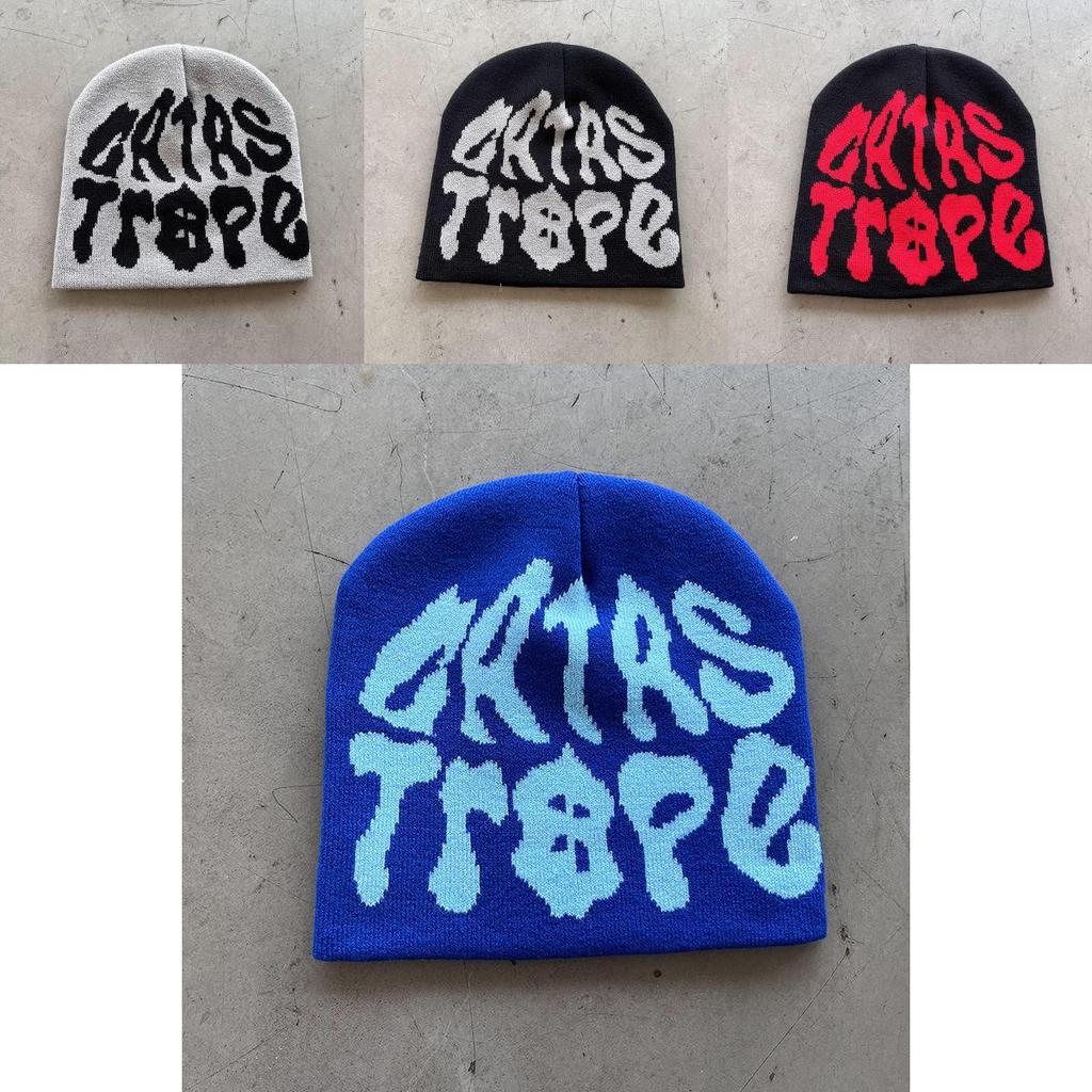 Unisex Knitted Cold Weather Hat With Letter Pattern For Outdoor Activities