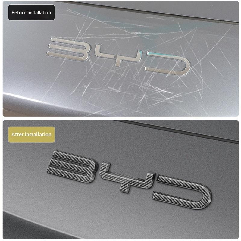 For BYD Song Plus DMI Car Black Front Emblem Song Plus EV Modification Black Warrior Covering Styles Car Badge Special Accessory