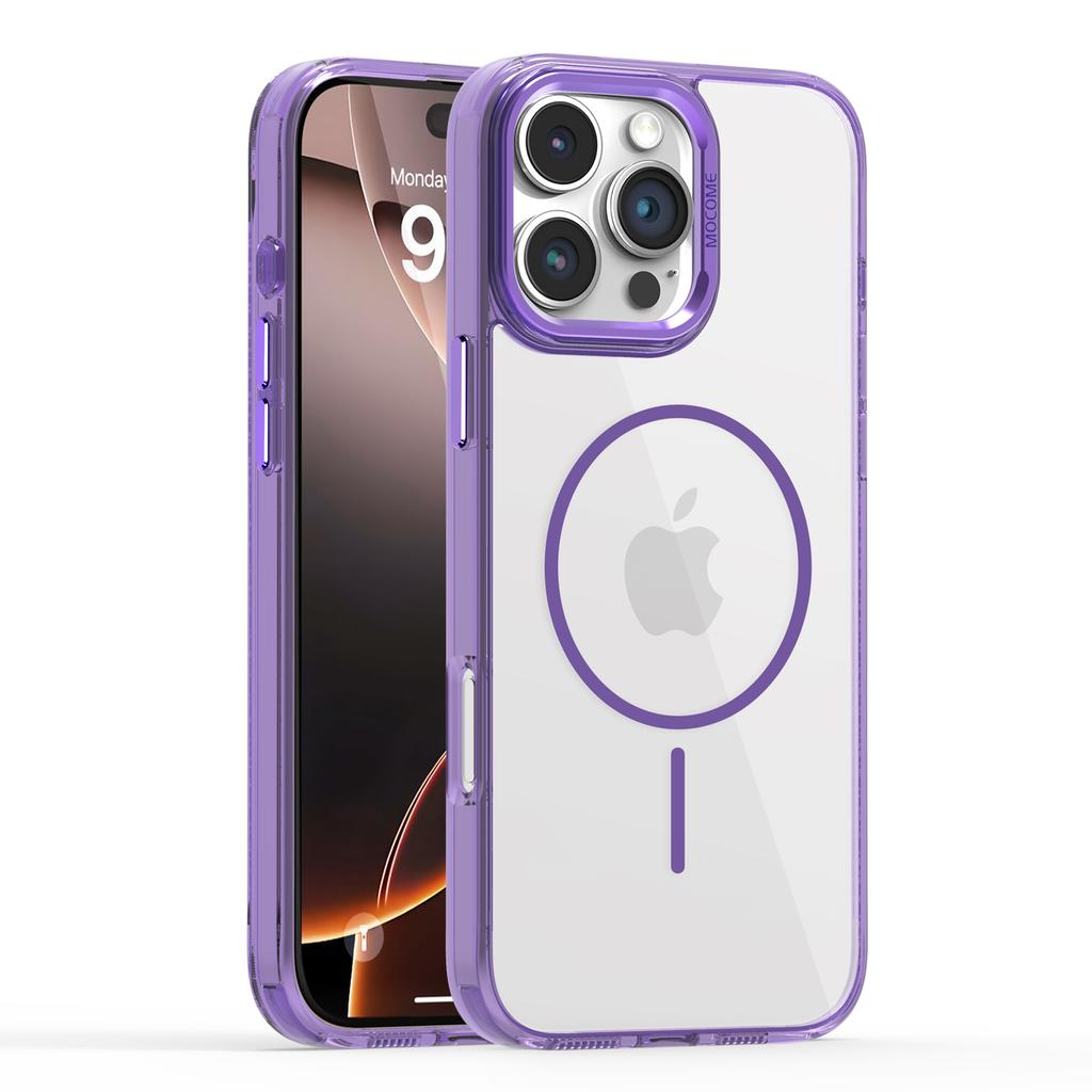 For iPhone 16 Pro Magnetic Clear Case TPU PC Protective Phone Cover