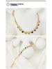 18K Gold-Colored Zircon Necklace & Bracelet Set: Stylish Clavicle Chain and Trendy Design for Women