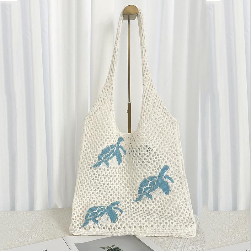 

Women s Lightweight Foldable Beach Tote Bag Animal Print Hollow Weave Crochet Design Shoulder Bag for Travel Shopping & Casual Outings CLE 36x30cm